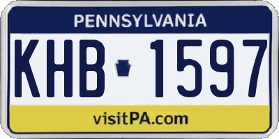 PA license plate KHB1597