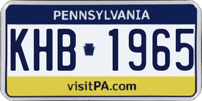PA license plate KHB1965