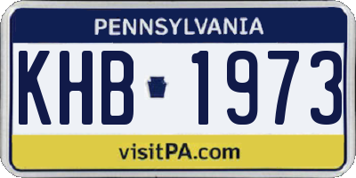 PA license plate KHB1973