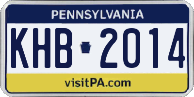 PA license plate KHB2014