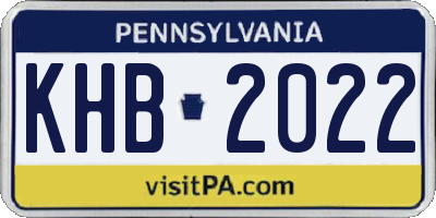 PA license plate KHB2022