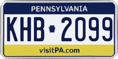 PA license plate KHB2099