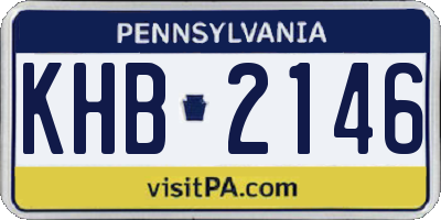 PA license plate KHB2146