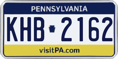 PA license plate KHB2162
