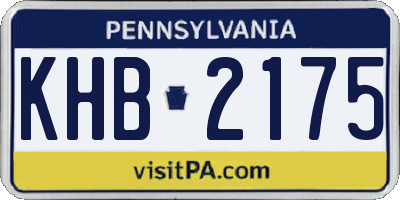 PA license plate KHB2175