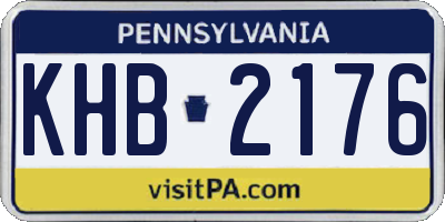 PA license plate KHB2176