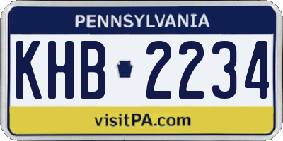 PA license plate KHB2234