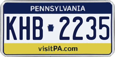 PA license plate KHB2235
