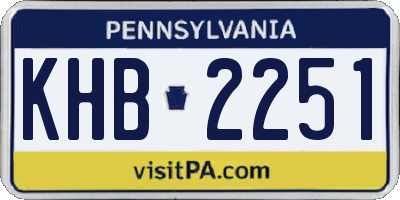 PA license plate KHB2251