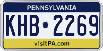 PA license plate KHB2269