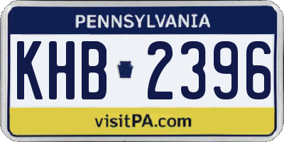 PA license plate KHB2396