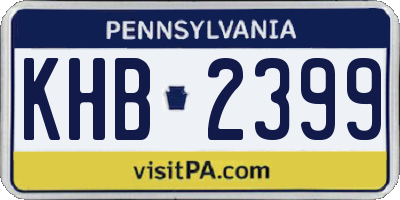 PA license plate KHB2399