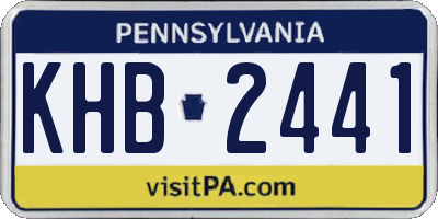 PA license plate KHB2441