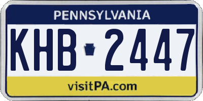 PA license plate KHB2447