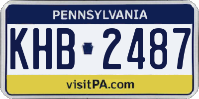 PA license plate KHB2487