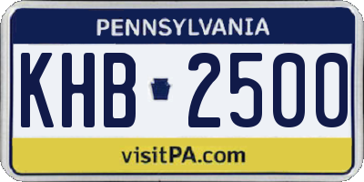 PA license plate KHB2500