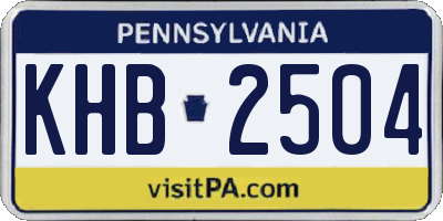 PA license plate KHB2504