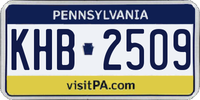 PA license plate KHB2509