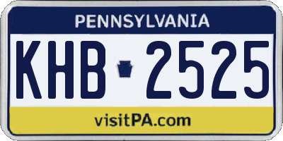 PA license plate KHB2525