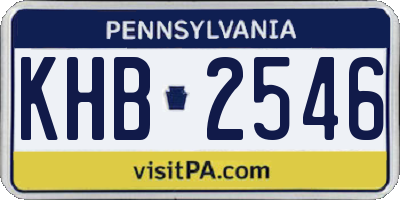 PA license plate KHB2546
