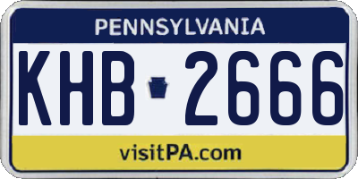 PA license plate KHB2666