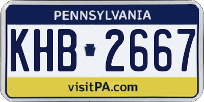 PA license plate KHB2667
