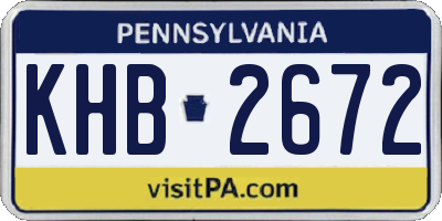 PA license plate KHB2672