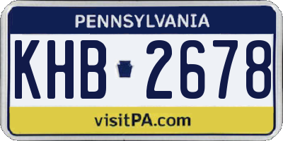PA license plate KHB2678