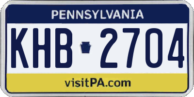 PA license plate KHB2704