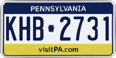 PA license plate KHB2731