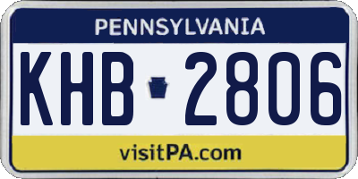 PA license plate KHB2806