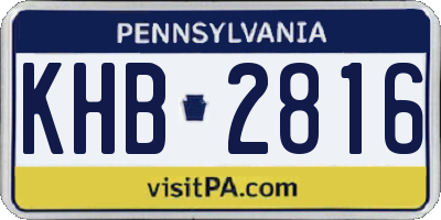 PA license plate KHB2816