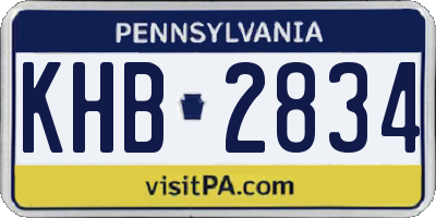 PA license plate KHB2834