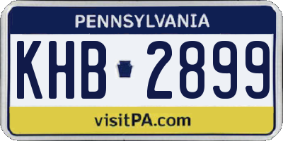 PA license plate KHB2899