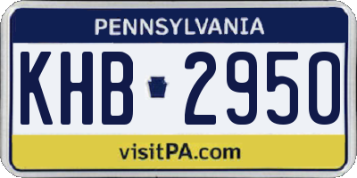 PA license plate KHB2950