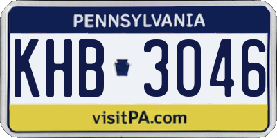 PA license plate KHB3046