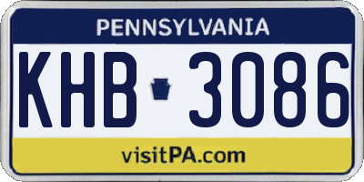 PA license plate KHB3086