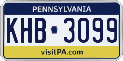 PA license plate KHB3099