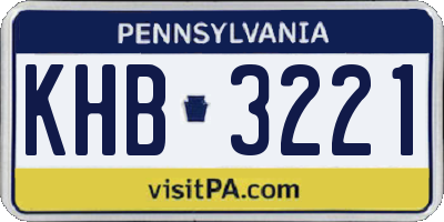 PA license plate KHB3221