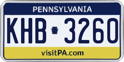 PA license plate KHB3260
