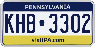 PA license plate KHB3302