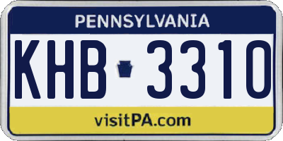 PA license plate KHB3310