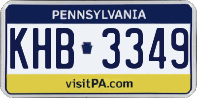 PA license plate KHB3349