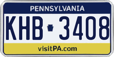 PA license plate KHB3408