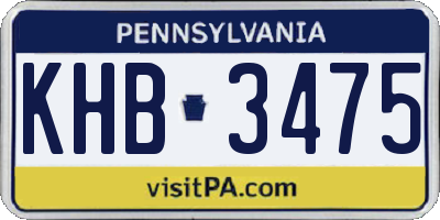 PA license plate KHB3475