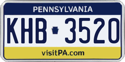 PA license plate KHB3520