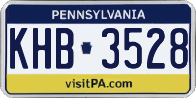 PA license plate KHB3528