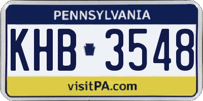PA license plate KHB3548