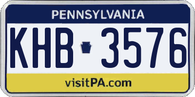 PA license plate KHB3576