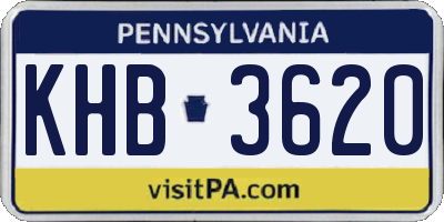 PA license plate KHB3620